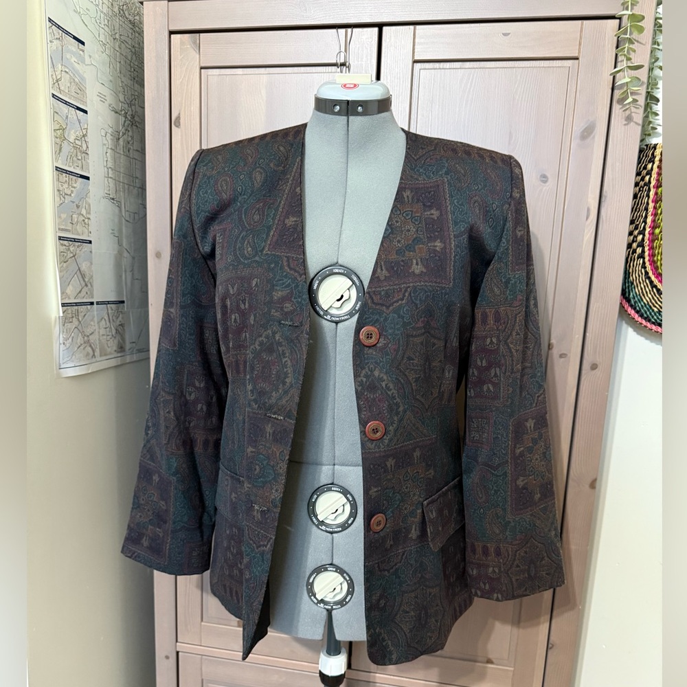 Not available*****VINTAGE Two Roads printed blazer jacket oversized